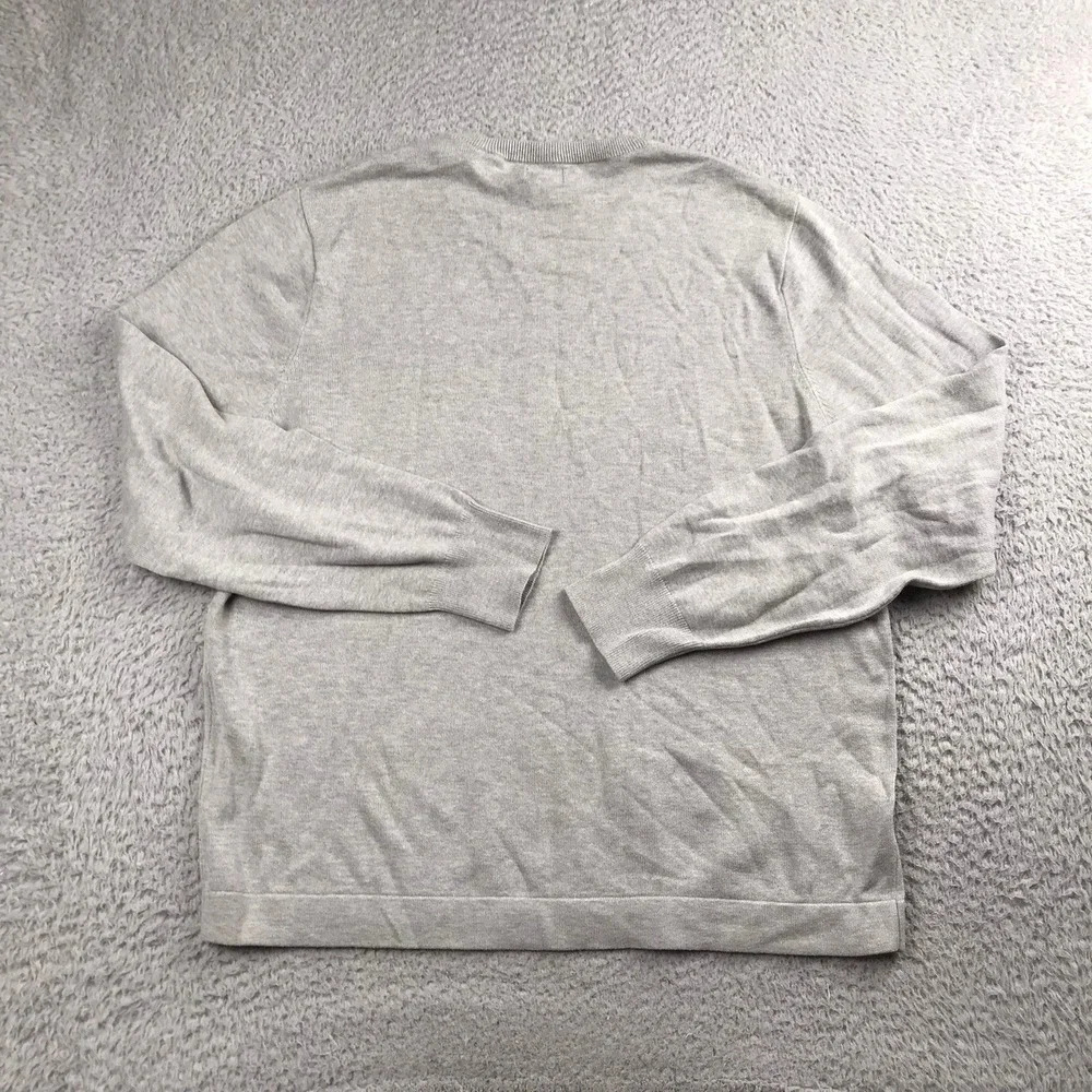 J Crew Sweater Mens L Grey 100% Cotton Crewneck Lightweight Knit NEW NWT